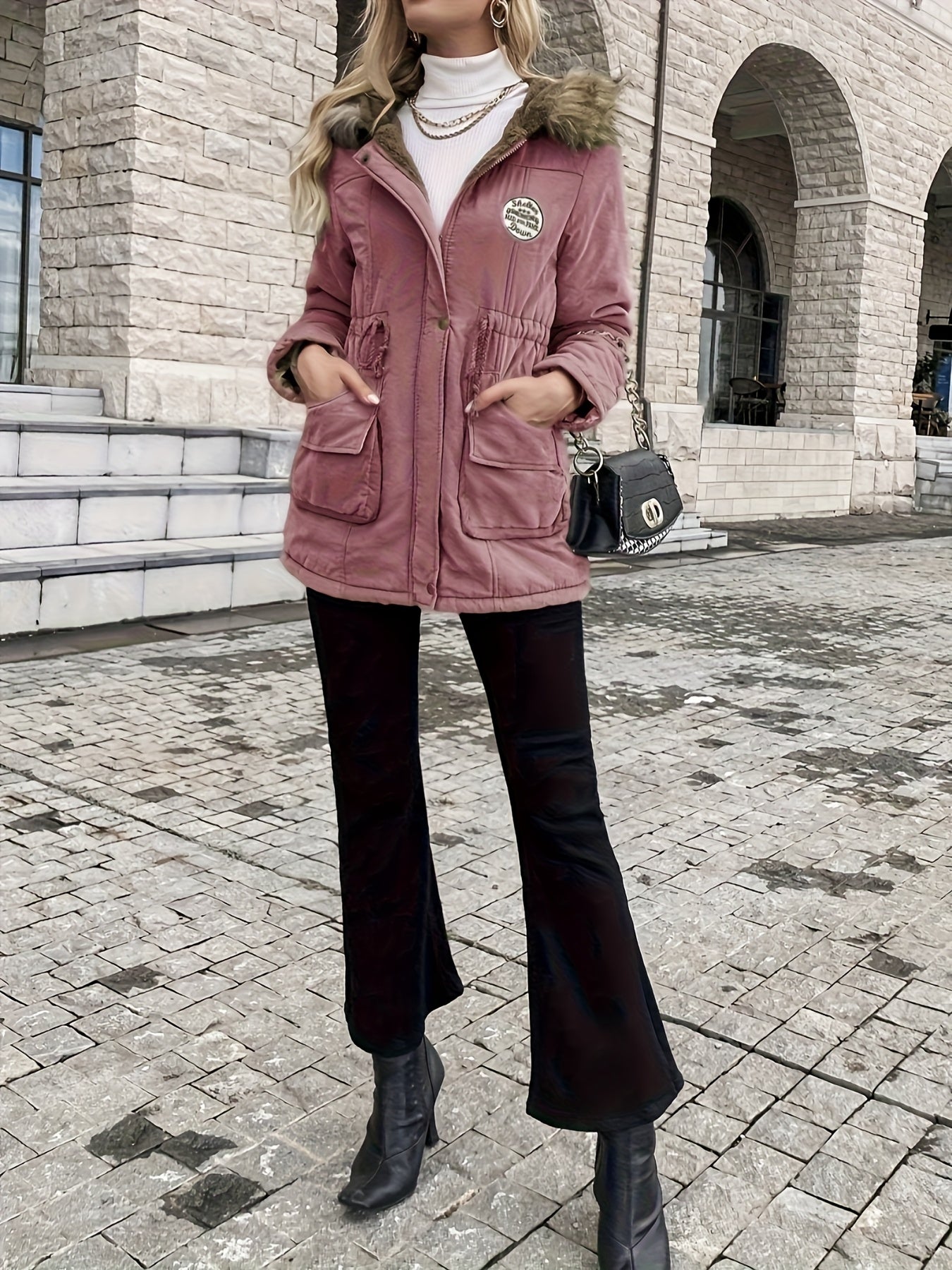 Women heavy duty hooded winter coat