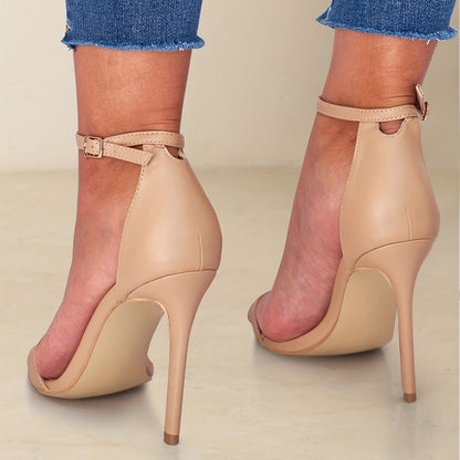Elegant Strappy Stilettos with Buckle Closure &amp; Open Toe