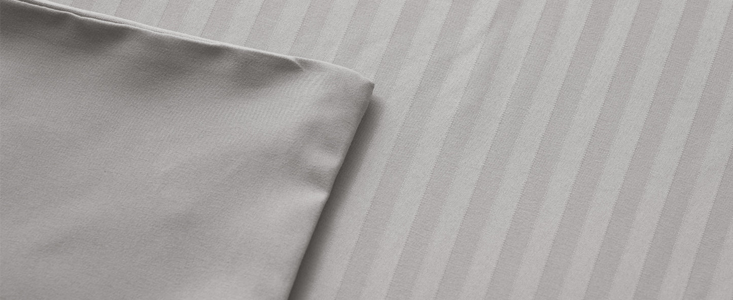 Good Nite King Duvet Cover Set - 200TC Stripe Pattern, Zipper Closure & Corner Ties