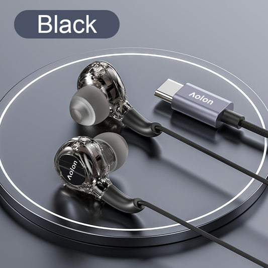 Transparent Wired Earbuds - HD Gaming & Sports Earphones, Secure Fit, Sweat-Resistant