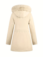 Women's Hooded Fleece | Mid-Long Windproof Coat