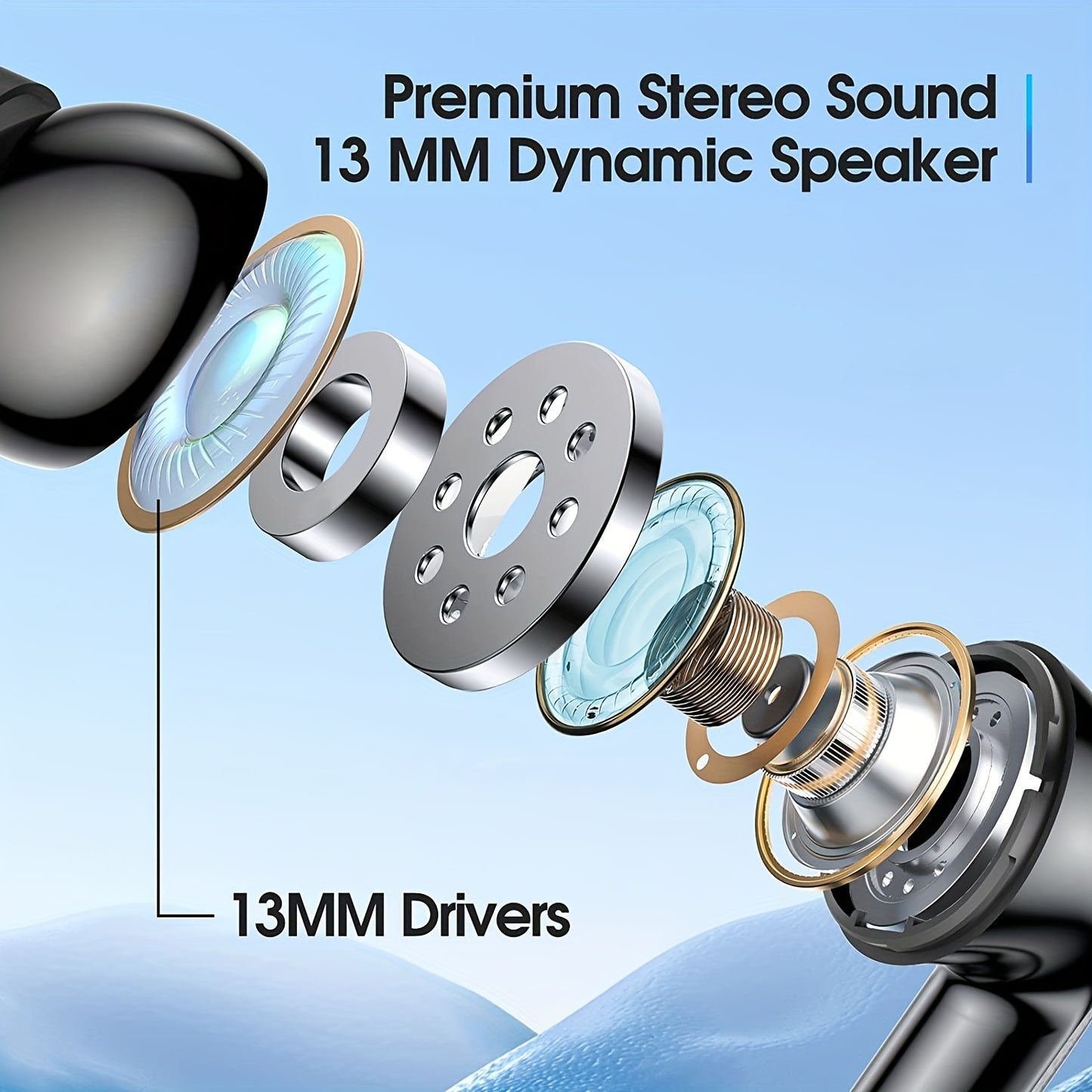 5.3 Bluetooth Earbuds | 30H Battery, 13mm Speakers, All-Mode Compatibility