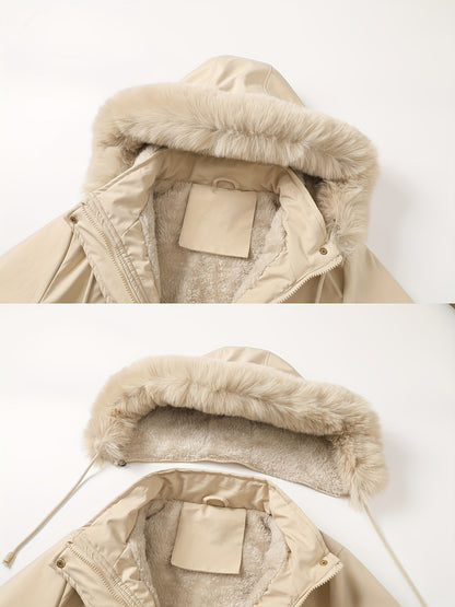 Women's Hooded Fleece | Mid-Long Windproof Coat