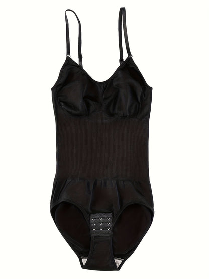 Women's Slimming Bodysuit - Boat Neck Shapewear with Snap Crotch