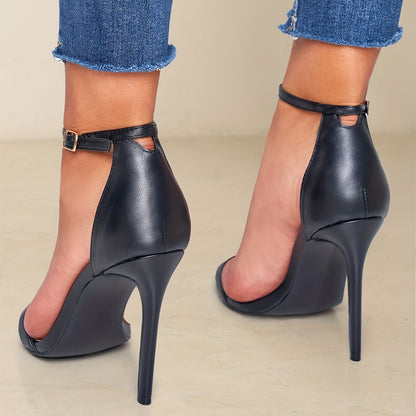 Elegant Strappy Stilettos with Buckle Closure &amp; Open Toe