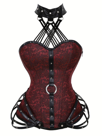 Gothic Halter Women's Vintage Floral Corset