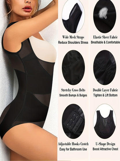 Elegant Open-Bust Bodysuit | Full-Body Shaper with Tummy Control &amp; Butt Lifting