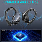 Secure-Fit Sport Earbuds with Ear Hooks, Pure Bass & LED Power Display