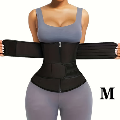 Women's Double-Banded Waist Trainer | Firm Neoprene Cincher with Hook &amp; Loop Closure
