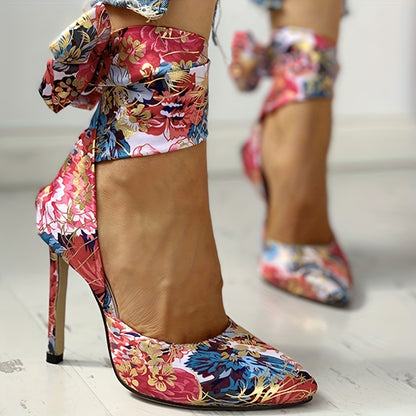 CBI STYLE Women's Floral Stiletto High Heels