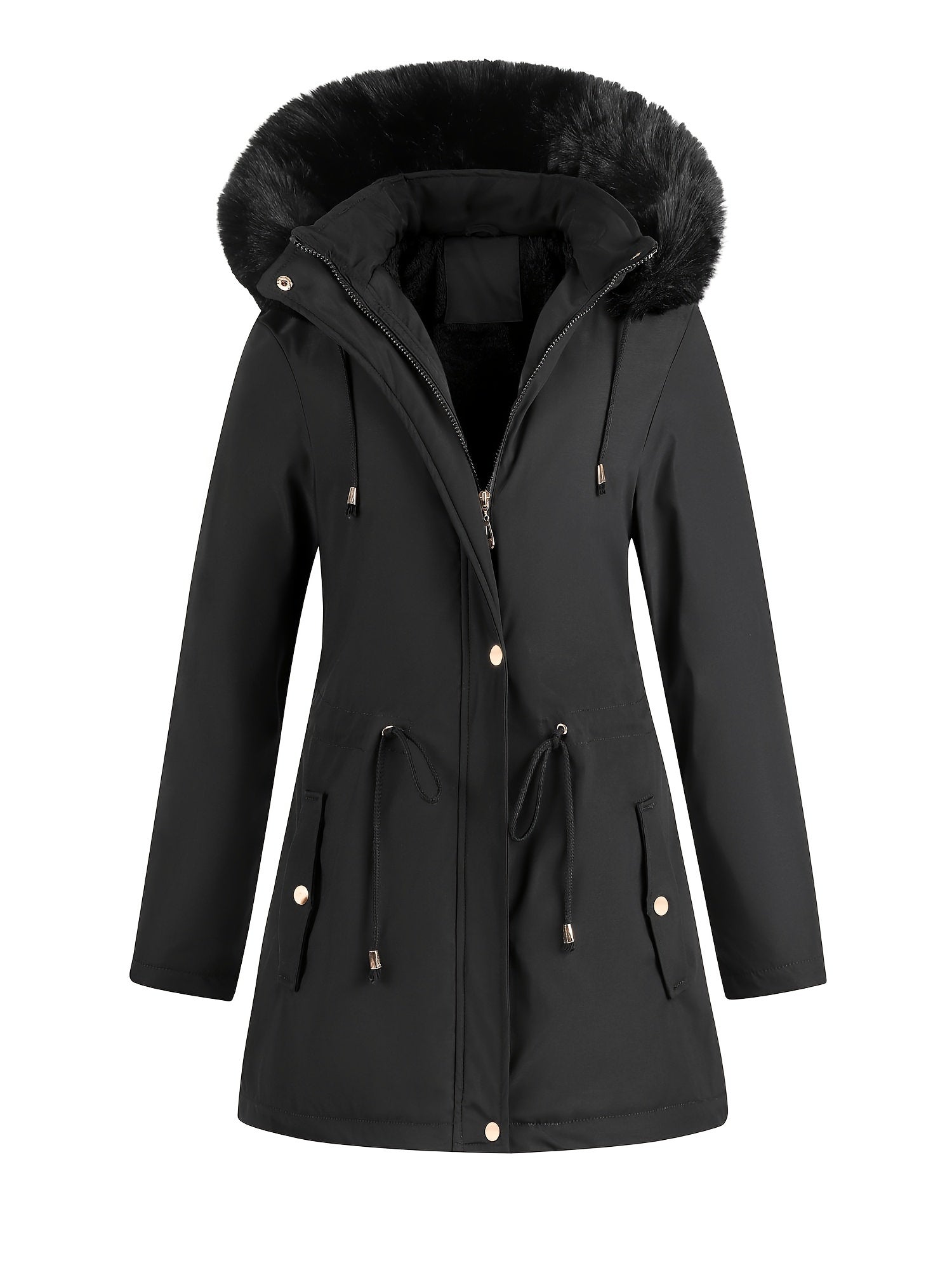 Women's Hooded Fleece | Mid-Long Windproof Coat