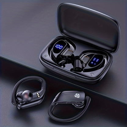 Wireless Sport Earbuds | 50H Playtime, Over-Ear Fit, Noise Cancelling, LED Display