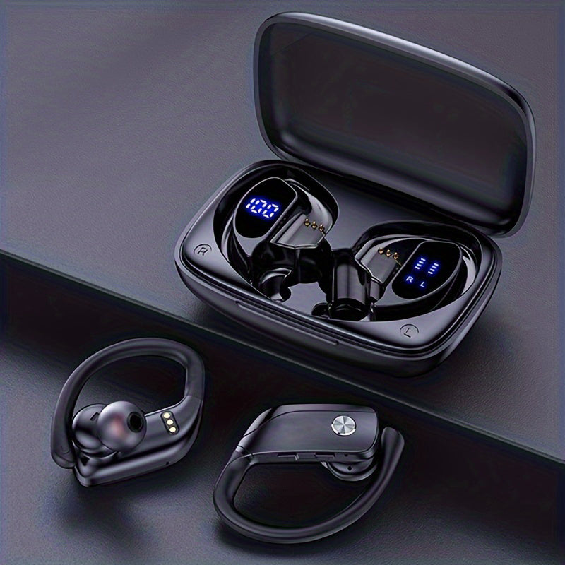 Wireless Sport Earbuds | 50H Playtime, Over-Ear Fit, Noise Cancelling, LED Display