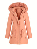 Women's Hooded Fleece | Mid-Long Windproof Coat
