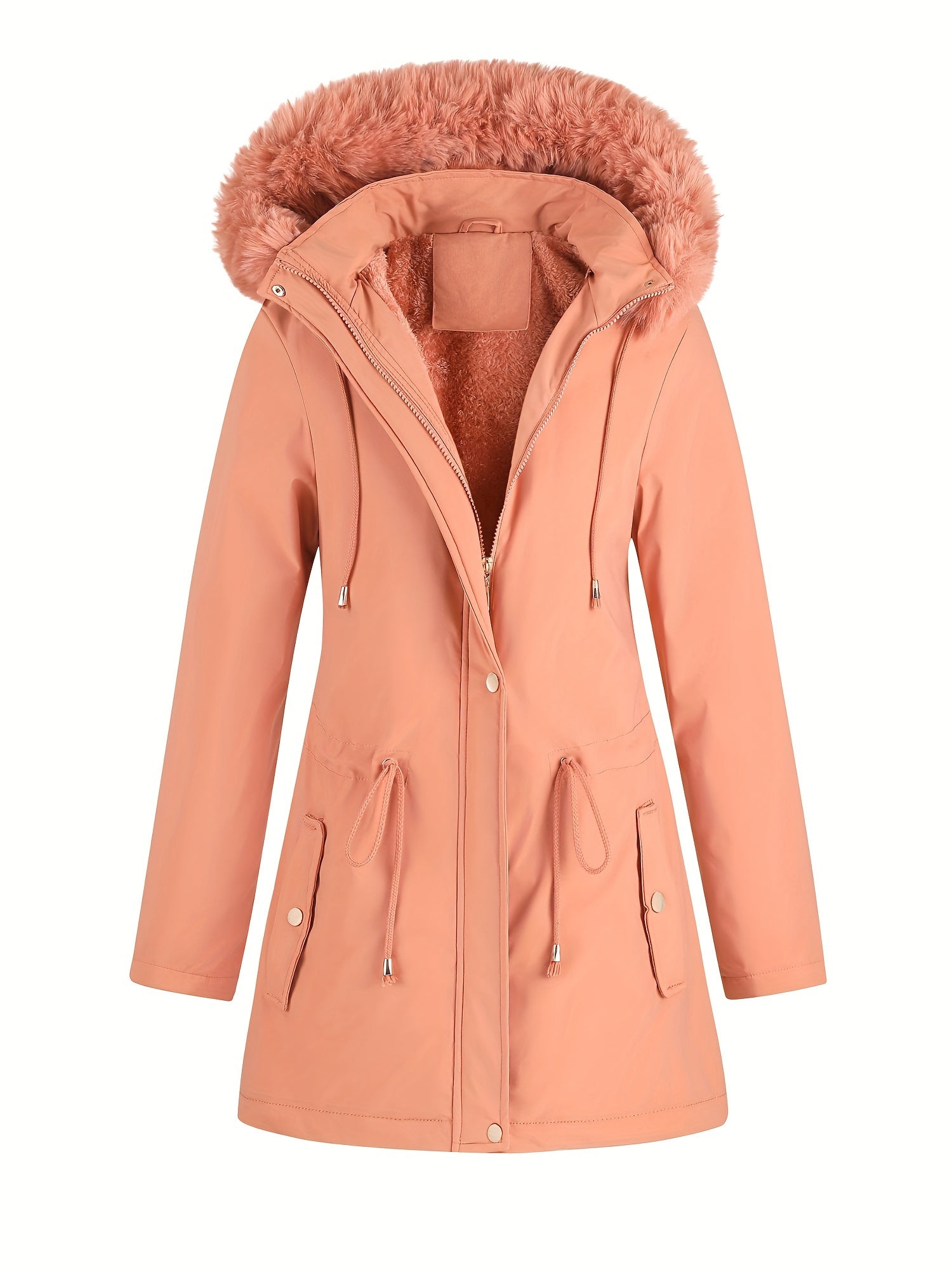 Women's Hooded Fleece | Mid-Long Windproof Coat