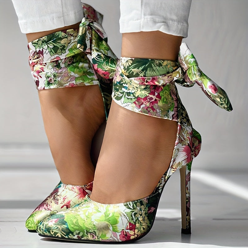 CBI STYLE Women's Floral Stiletto High Heels