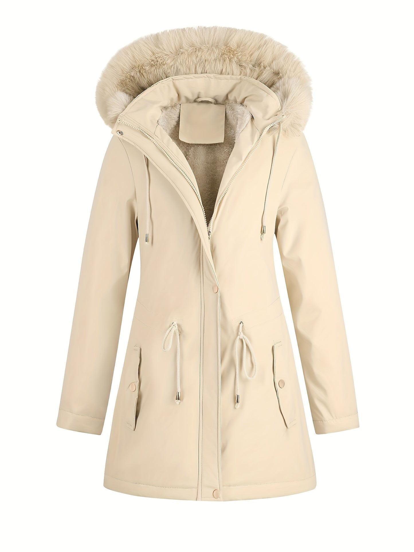 Women's Hooded Fleece | Mid-Long Windproof Coat