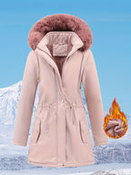 Women's Hooded Fleece | Mid-Long Windproof Coat