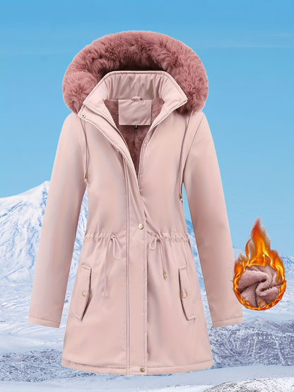 Women's Hooded Fleece | Mid-Long Windproof Coat