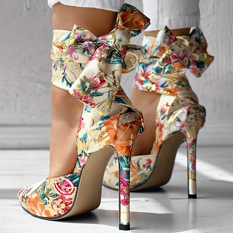 CBI STYLE Women's Floral Stiletto High Heels