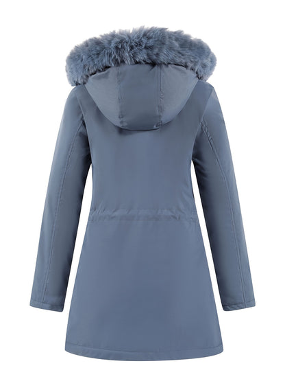 Women's Hooded Fleece | Mid-Long Windproof Coat