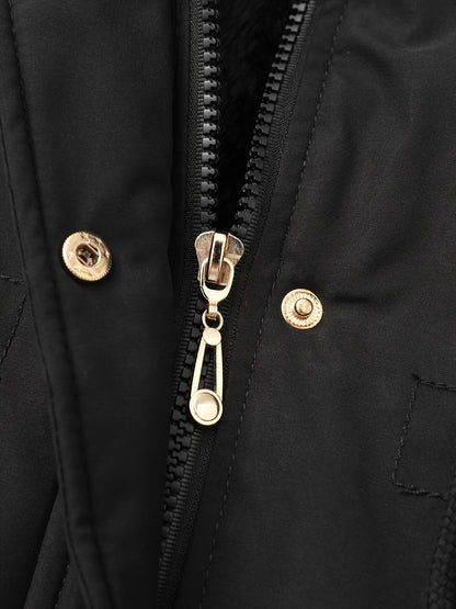 Women's Hooded Fleece | Mid-Long Windproof Coat