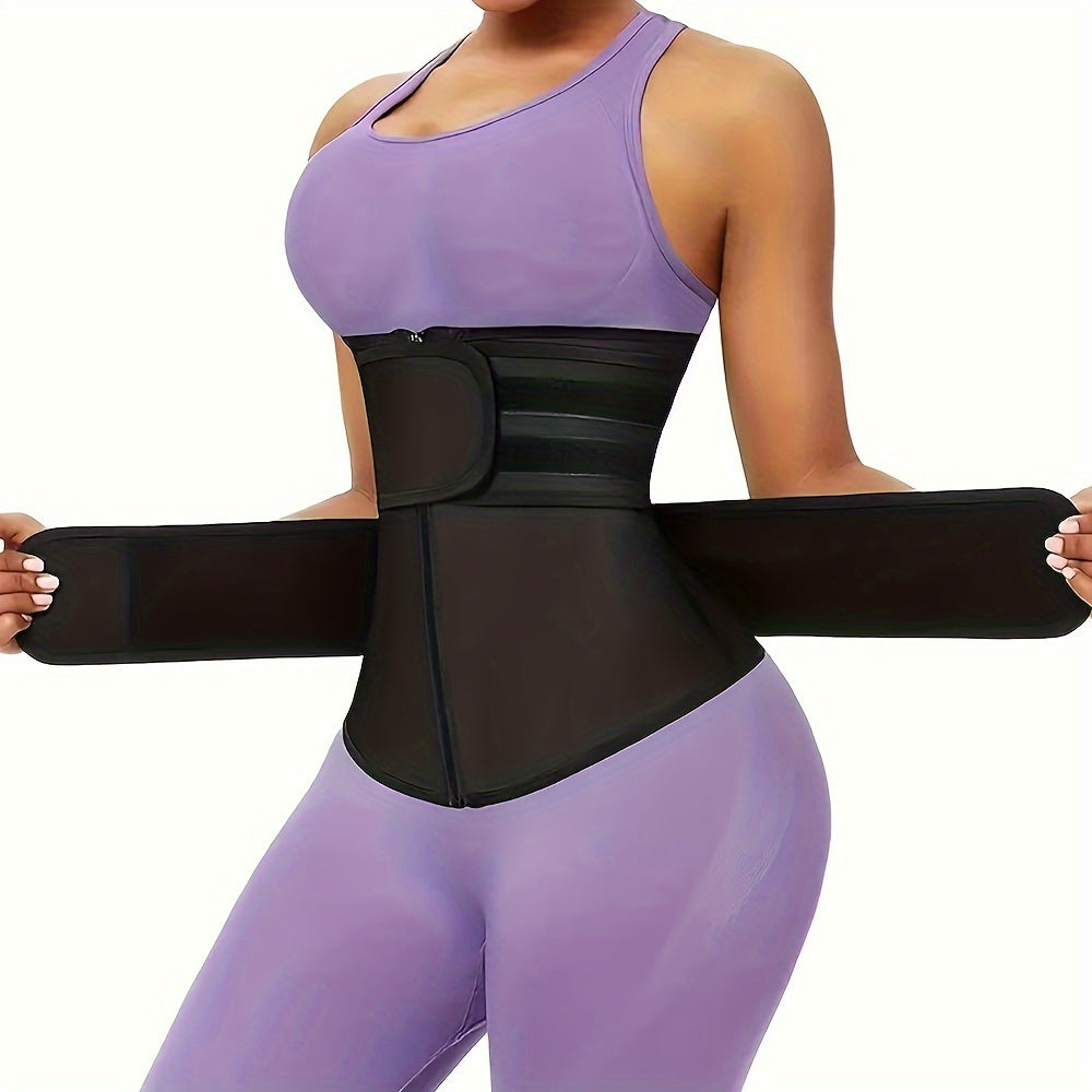 Women's Double-Banded Waist Trainer | Firm Neoprene Cincher with Hook &amp; Loop Closure