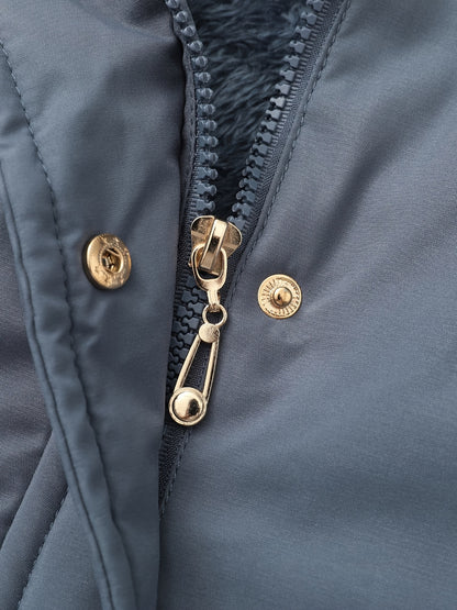 Women's Hooded Fleece | Mid-Long Windproof Coat