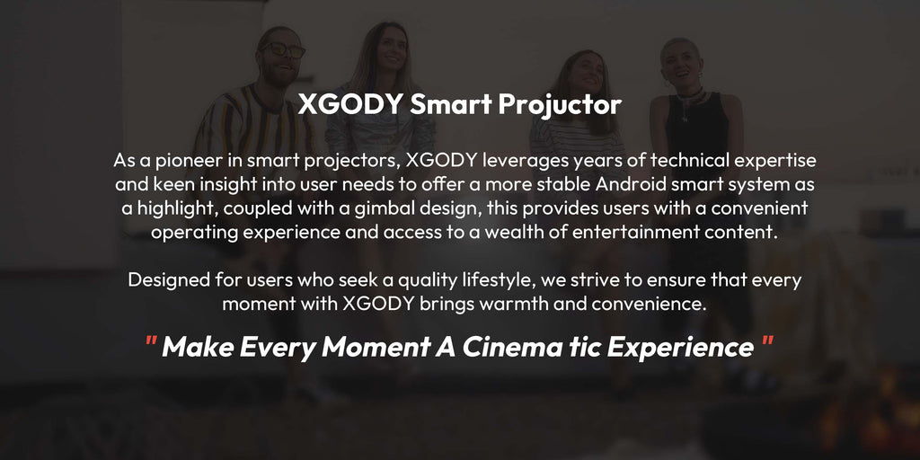 XGODY Gimbal 3S Short-Throw Projector | 720P HD, 250 ANSI Lumens, Android 11 with WiFi 6