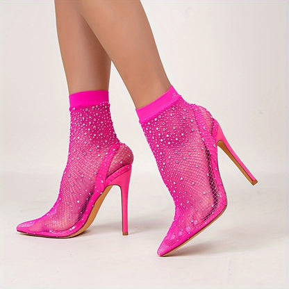 Women's Rhinestone Decor Stiletto Heels