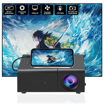 GerTong Portable Cinema: 1080P Android Projector with Battery