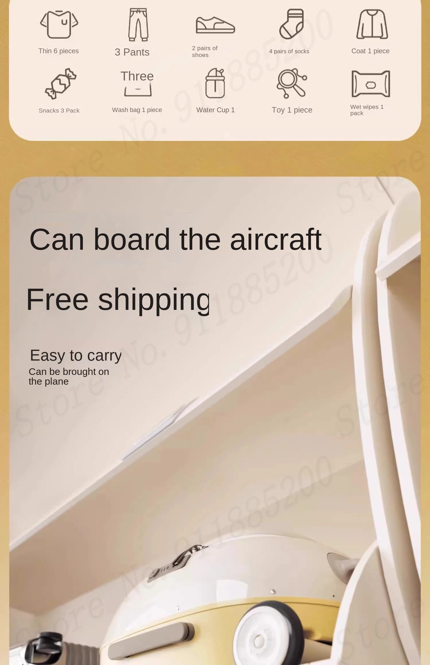 HY10 20-Inch Hardside Kids' Luggage with Spinner Casters