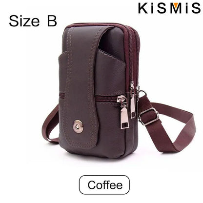 KISMIS Men's Leather Fanny Pack