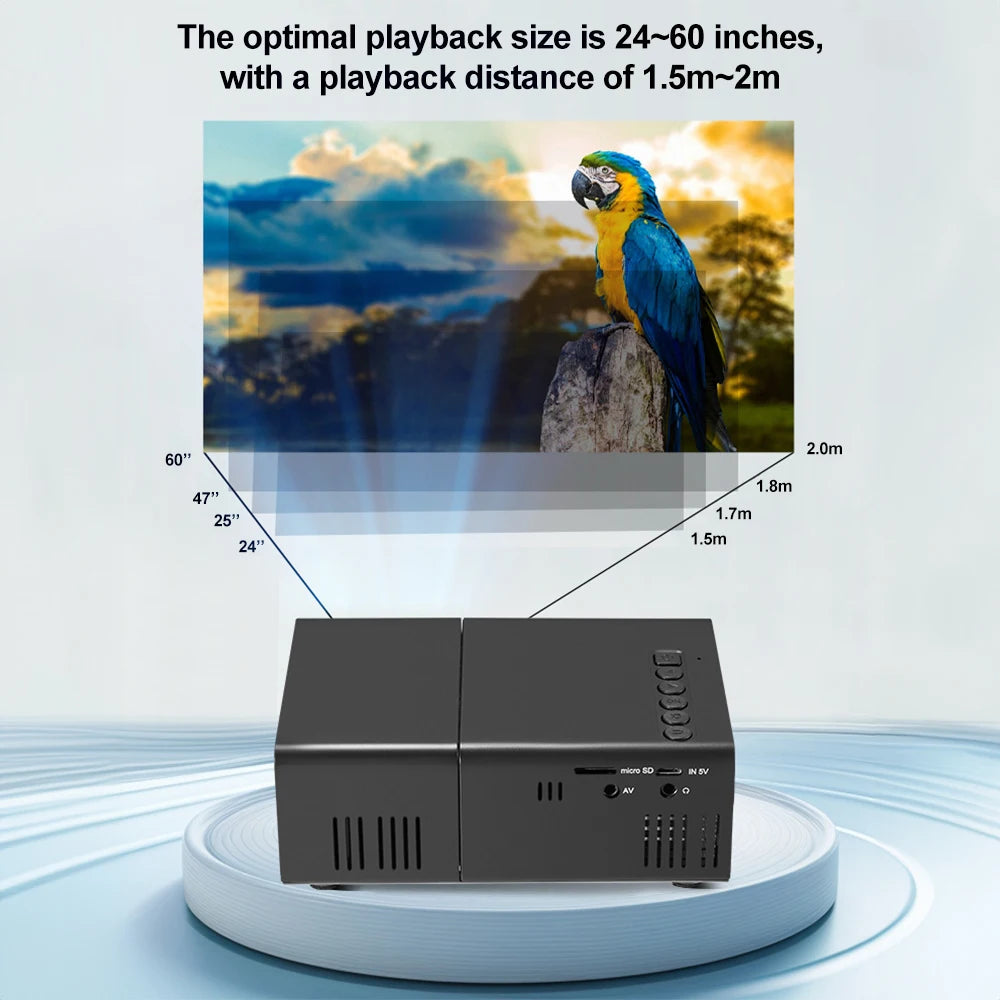 GerTong Portable Cinema: 1080P Android Projector with Battery