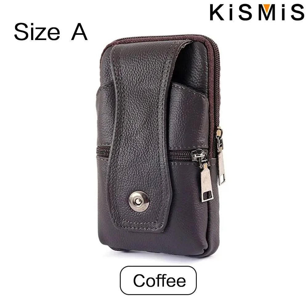 KISMIS Men's Leather Fanny Pack