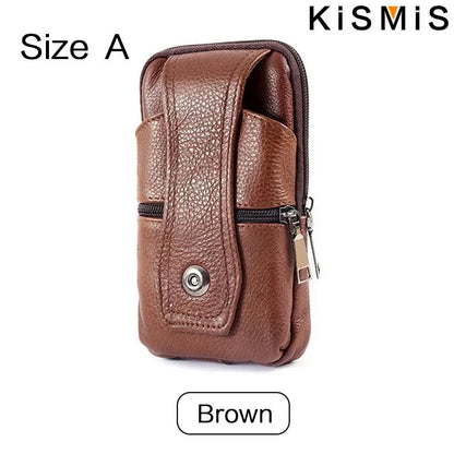 KISMIS Men's Leather Fanny Pack