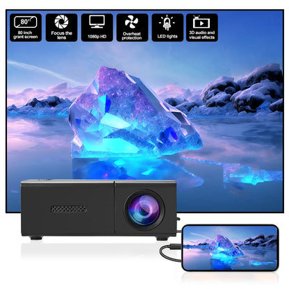 GerTong Portable Cinema: 1080P Android Projector with Battery