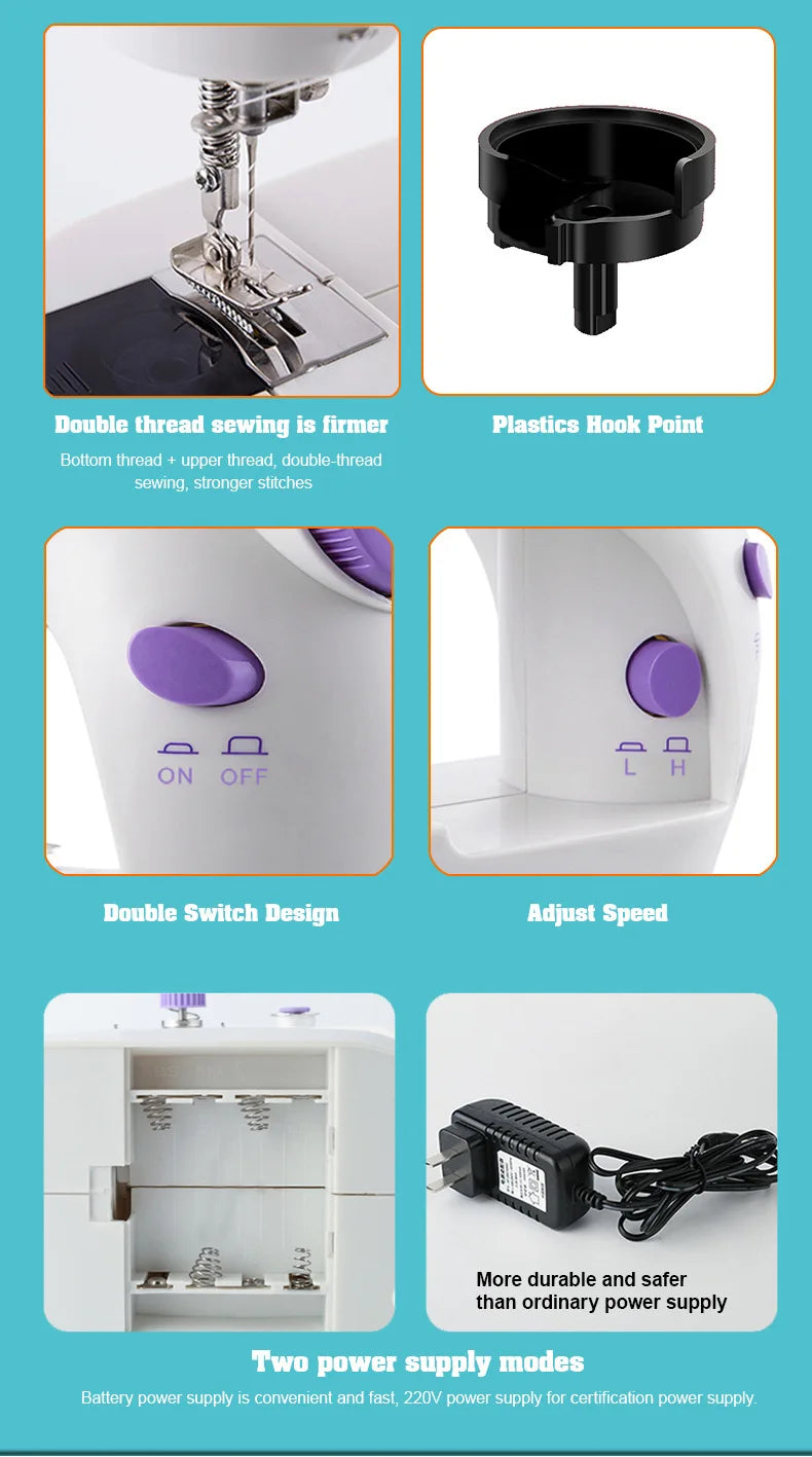 Mini Portable Sewing Machine for Beginners & Quick Repairs
