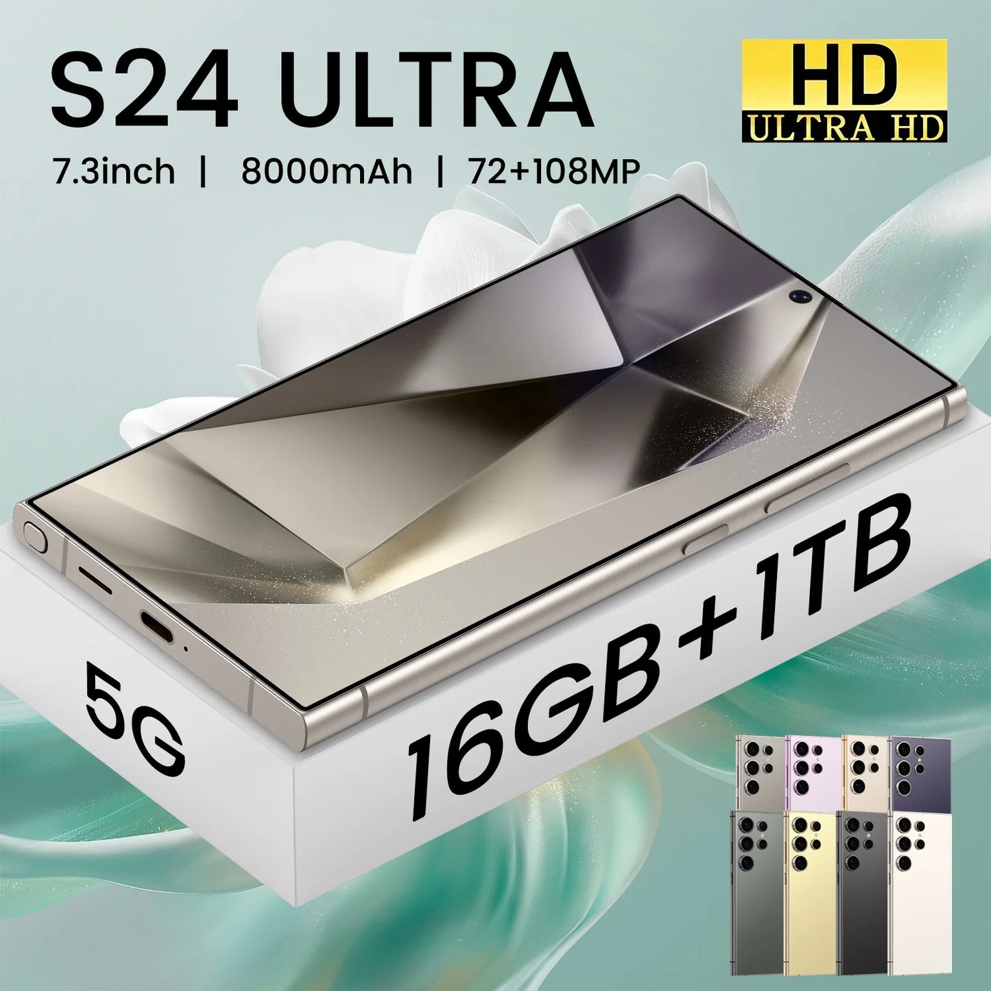 Ultra S24 Global Version Android 16GB+1B Smartphone 6.7 Inch Original Unlock OLED Screen Dual SIM 5G Mobile Phones MTK CDMA