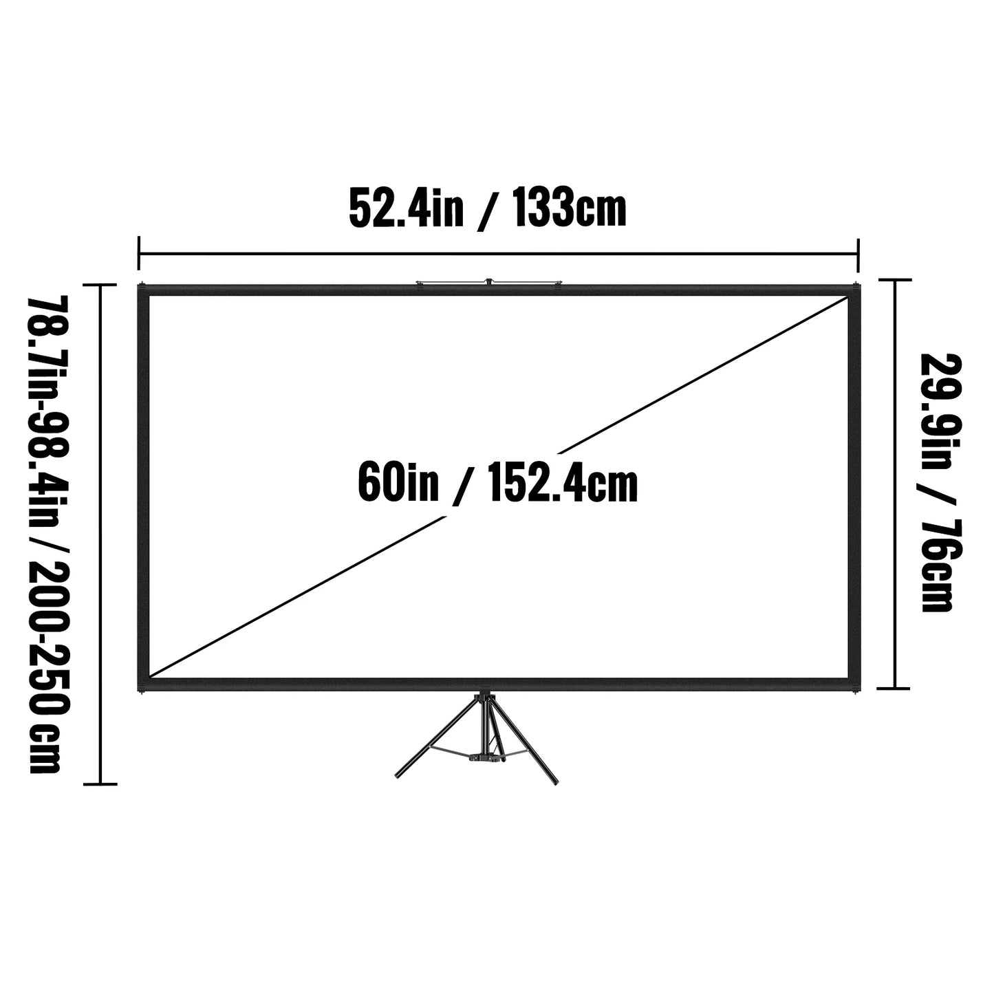 110" Portable Tripod Projector Screen | 4K HD &amp; 160° Viewing Angle