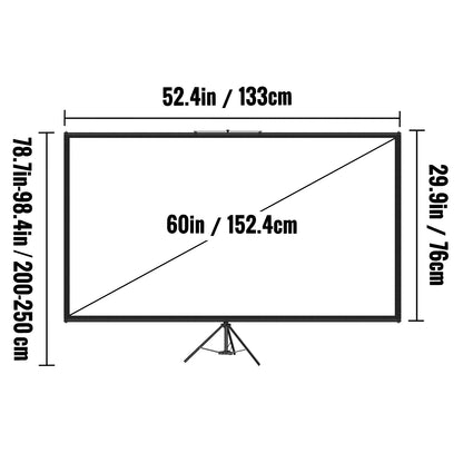 110" Portable Tripod Projector Screen | 4K HD &amp; 160° Viewing Angle