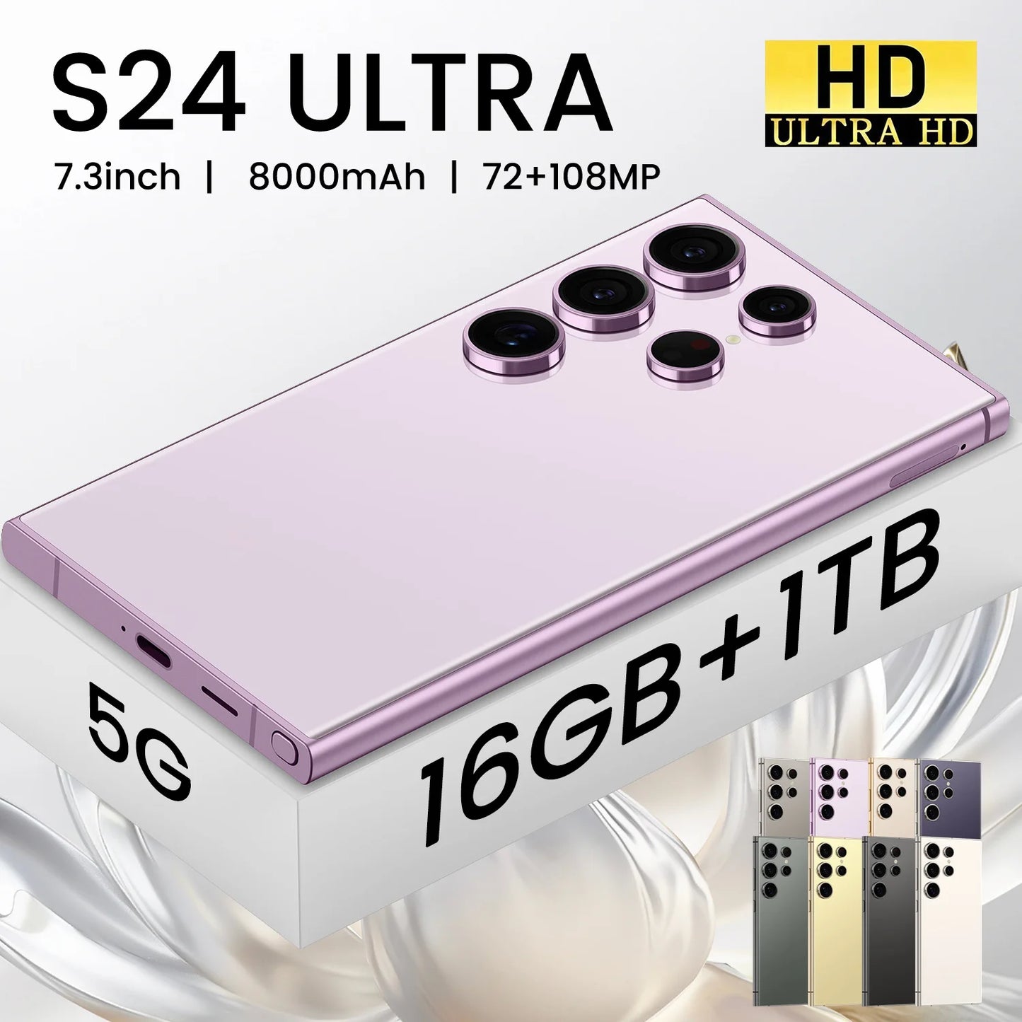 Ultra S24 Global Version Android 16GB+1B Smartphone 6.7 Inch Original Unlock OLED Screen Dual SIM 5G Mobile Phones MTK CDMA