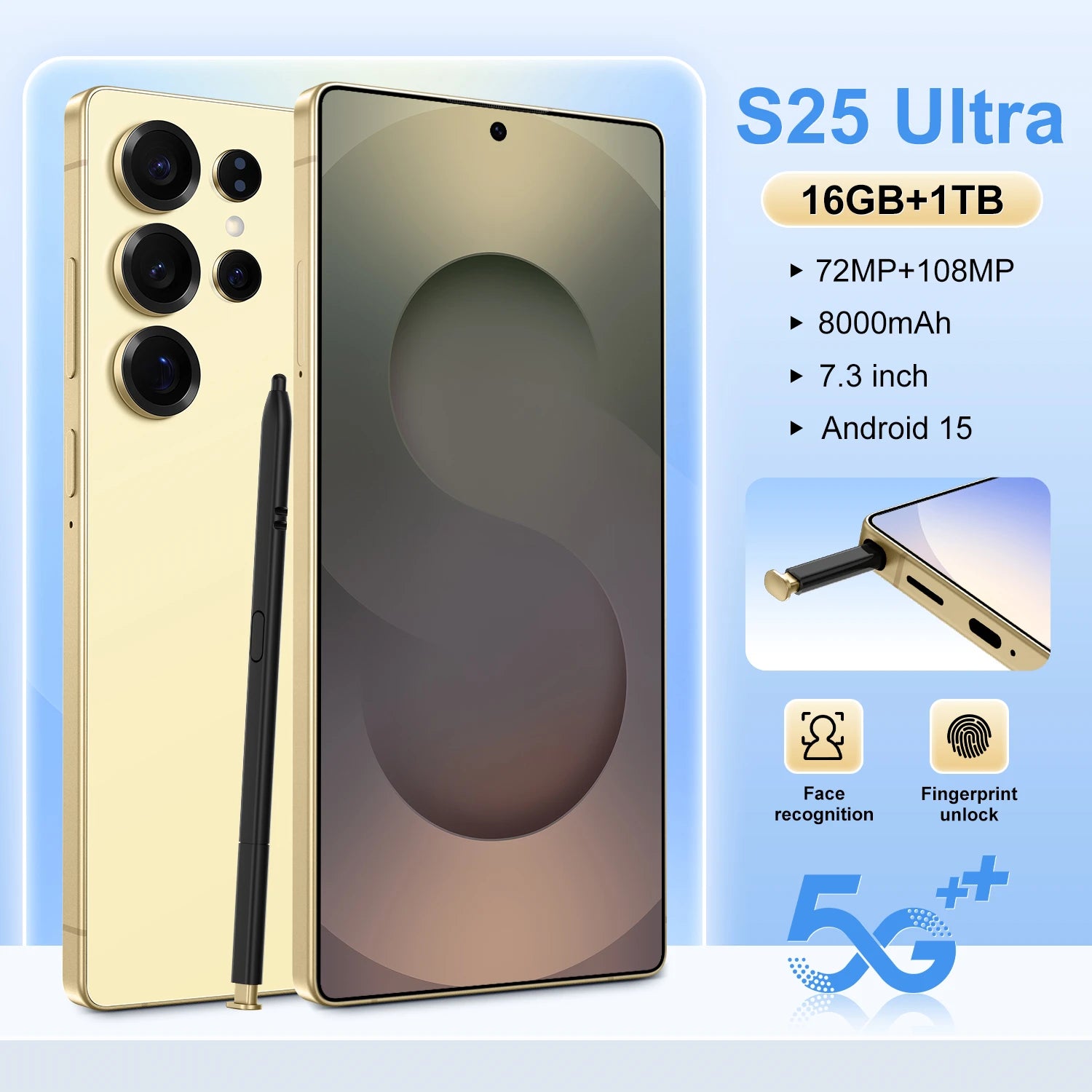 Best Sell New for S25 ultra Original Phone 5G Smartphone 7.3 Inch 12GB+512GB Android Telephone 8000mAh Mobile Phones