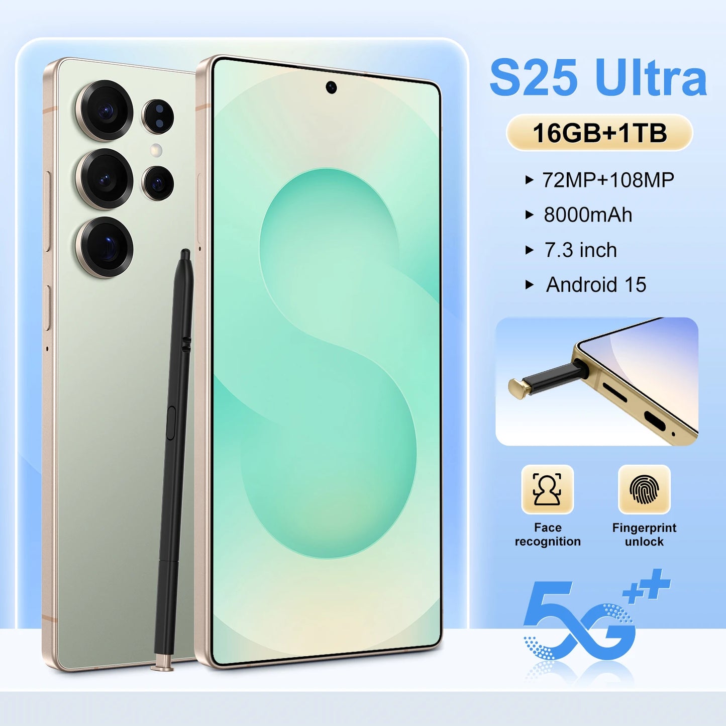 Best Sell New for S25 ultra Original Phone 5G Smartphone 7.3 Inch 12GB+512GB Android Telephone Mobile Phones Express Shipping