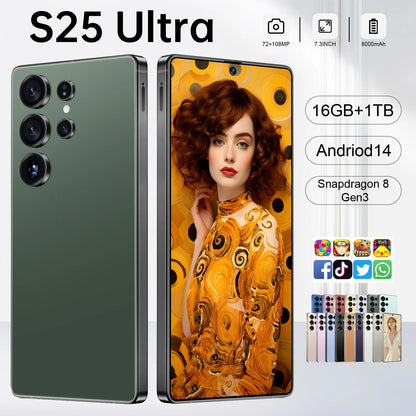 Original S25 Ultra 7.3 5G Android Smartphone 12GB+512GB Global Version GPS HD Screen LTE Mobile Phones Full Screen 7.3 Inch