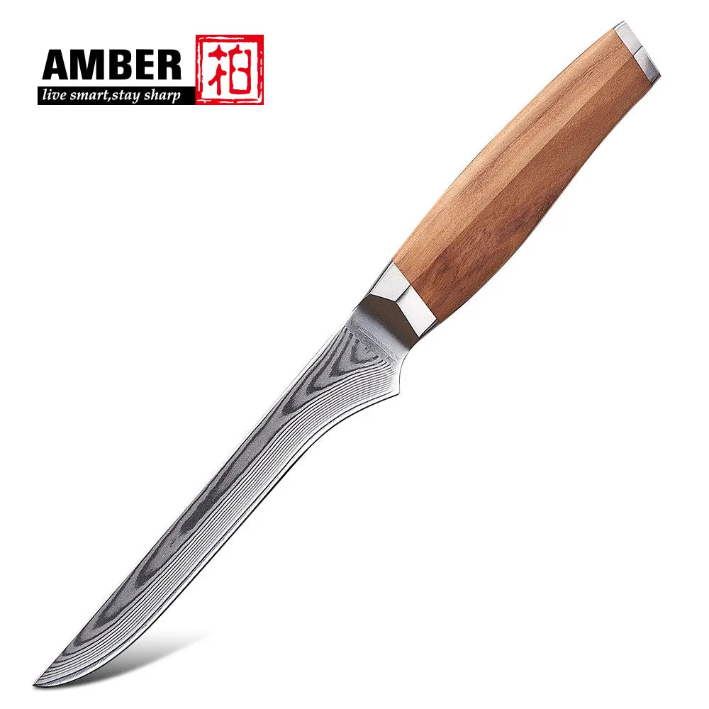 11-Piece Damascus Steel Kitchen Knife Set with Olive Wood Handles