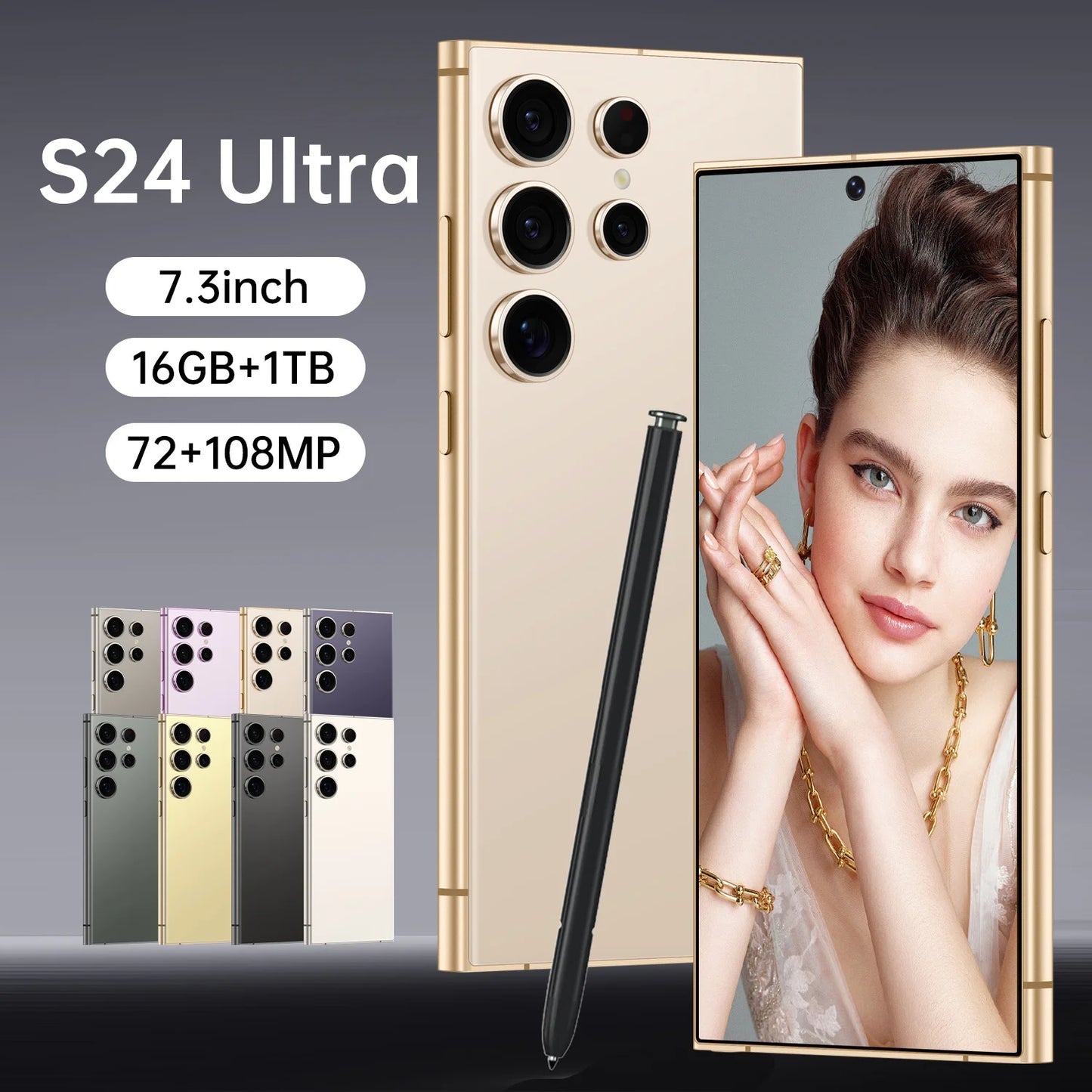 Ultra S24 Global Version Android 16GB+1B Smartphone 6.7 Inch Original Unlock OLED Screen Dual SIM 5G Mobile Phones MTK CDMA