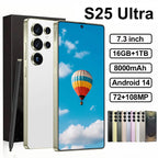 2025 Online Retailer Ultra Original Unlock 7.3 Inch 12GB+512GB Android 5G Smartphone S25 S-Pen 4G 5G WIFI Mobile Phones 8000mAh