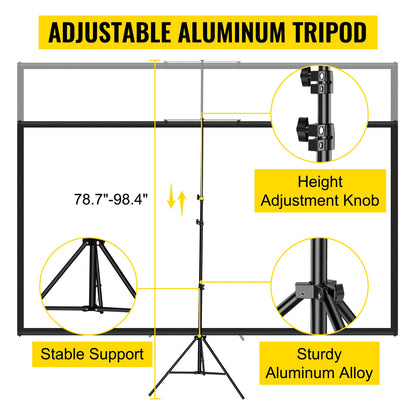 110" Portable Tripod Projector Screen | 4K HD &amp; 160° Viewing Angle