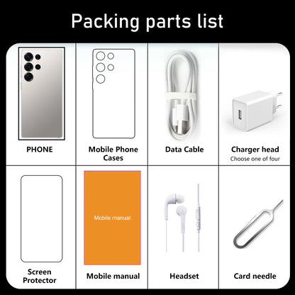 2025 Online Retailer Ultra Original Unlock 7.3 Inch 12GB+512GB Android 5G Smartphone S25 S-Pen 4G 5G WIFI Mobile Phones 8000mAh